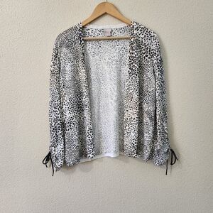 Chico's Leopard Print Open-Front Cardigan Size 2 - Large